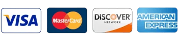 Accepted cards: Visa, Mastercard, Discover, Amex